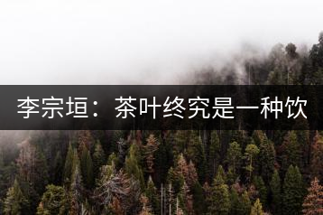 李宗垣：茶葉終究是一種飲料 鐵觀(guān)音回歸傳統(tǒng)不能一刀切