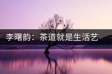 李曙韻:茶道就是生活藝術