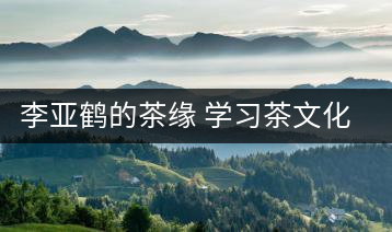 李亞鶴的茶緣 學(xué)習(xí)茶文化，了解茶文化，品味茶文化