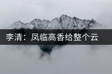 李清：鳳臨高香給整個云茶產(chǎn)業(yè)做廣告