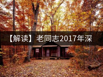 【解讀】老同志2017年深山老樹(熟)