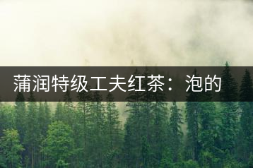 蒲潤特級工夫紅茶：泡的方便，喝的舒適