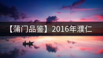【蒲門(mén)品鑒】2016年濮仁·厚濮