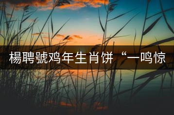 楊聘號雞年生肖餅“一鳴驚人”全國上市！