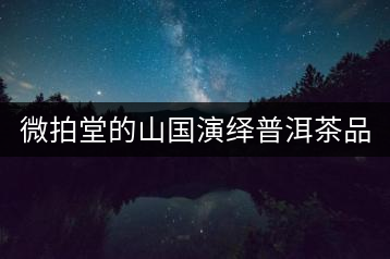 微拍堂的山國演繹普洱茶品質(zhì)如何？