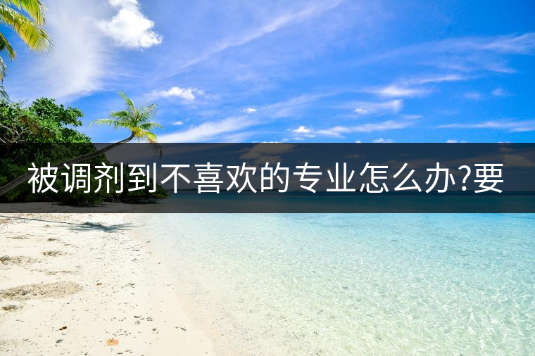 被調(diào)劑到不喜歡的專(zhuān)業(yè)怎么辦?要不要復(fù)讀? 被調(diào)劑到不喜歡的專(zhuān)業(yè)怎么辦?要不要復(fù)讀?