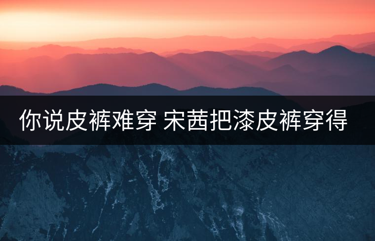 你說皮褲難穿 宋茜把漆皮褲穿得超時(shí)髦 你說皮褲難穿 宋茜把漆皮褲穿得超時(shí)髦