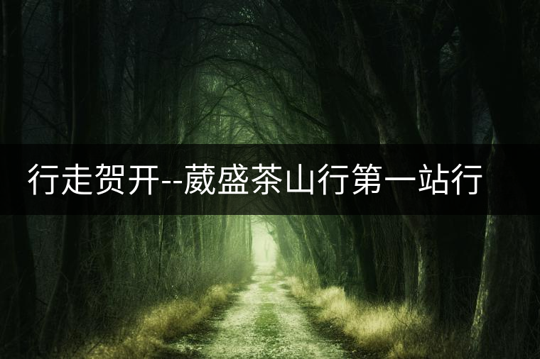 行走賀開--葳盛茶山行第一站行走賀開——葳盛茶山行第一站 行走賀開--葳盛茶山行第一站行走賀開——葳盛茶山行第一站