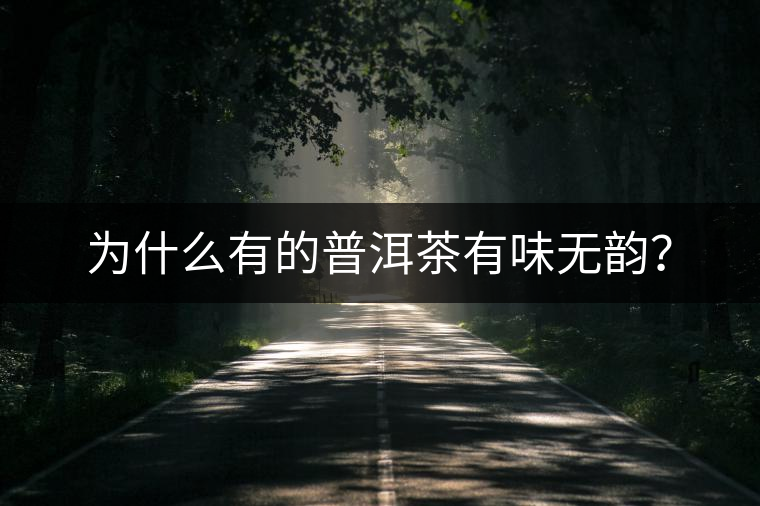 為什么有的普洱茶有味無韻？