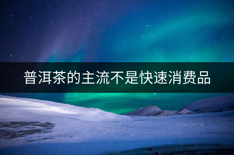 普洱茶的主流不是快速消費品 普洱茶的主流不是快速消費品