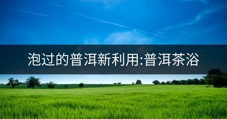 泡過的普洱新利用:普洱茶浴 泡過的普洱新利用:普洱茶浴
