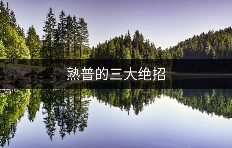 熟普的三大絕招 熟普的三大絕招