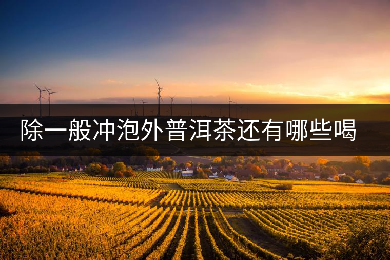 除一般沖泡外普洱茶還有哪些喝法？