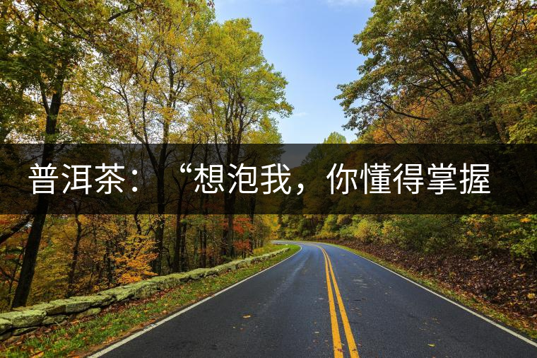 普洱茶：“想泡我，你懂得掌握‘火候’嗎？”