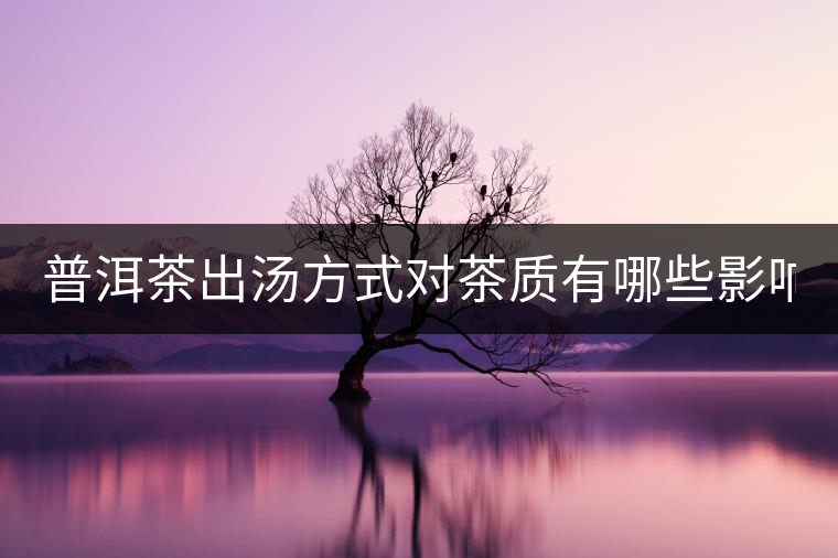 普洱茶出湯方式對(duì)茶質(zhì)有哪些影響？