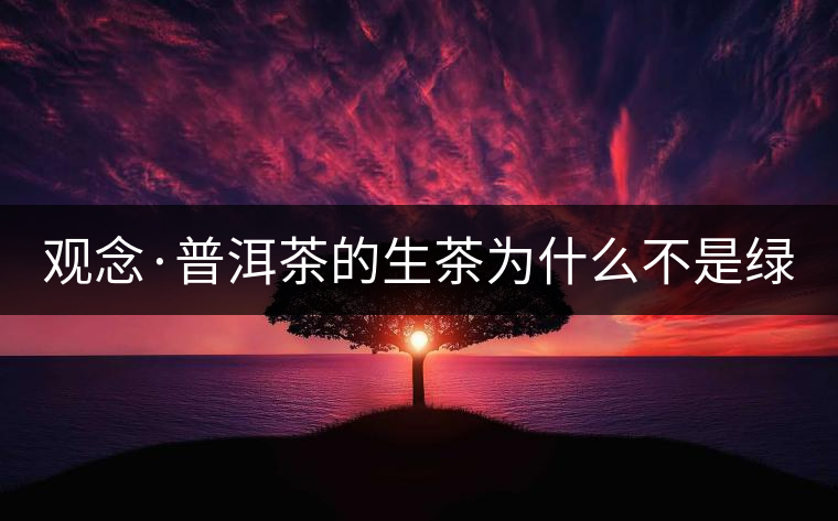 觀念·普洱茶的生茶為什么不是綠茶？