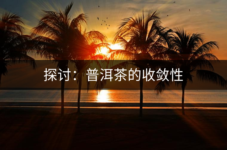 探討:普洱茶的收斂性 探討:普洱茶的收斂性