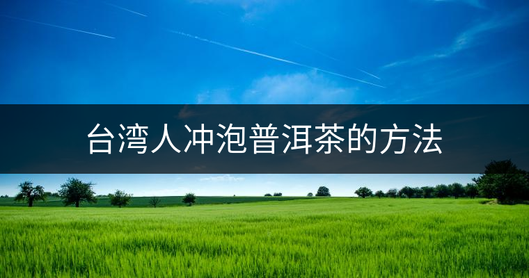 臺灣人沖泡普洱茶的方法 臺灣人沖泡普洱茶的方法