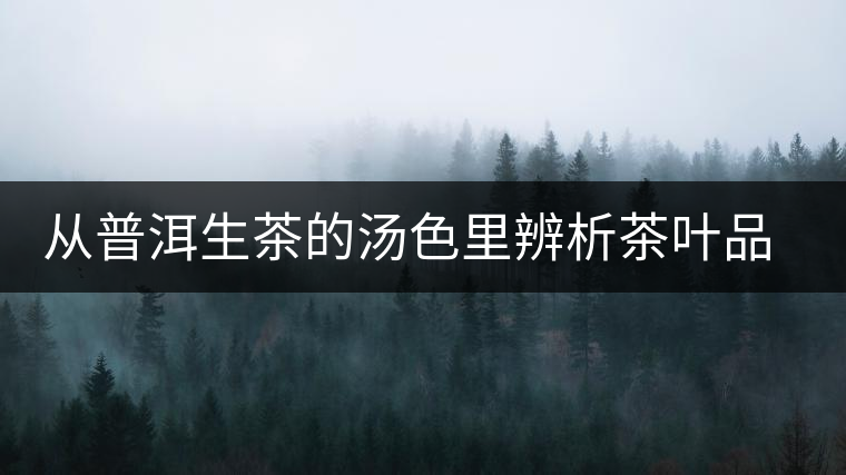 從普洱生茶的湯色里辨析茶葉品質(zhì) 從普洱生茶的湯色里辨析茶葉品質(zhì)