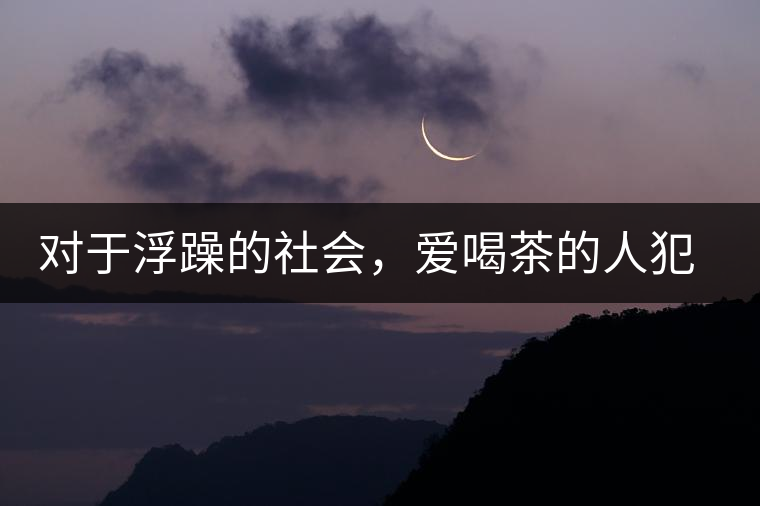 對于浮躁的社會，愛喝茶的人犯了種種罪行