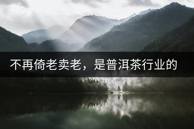 不再倚老賣老，是普洱茶行業(yè)的一大進(jìn)步