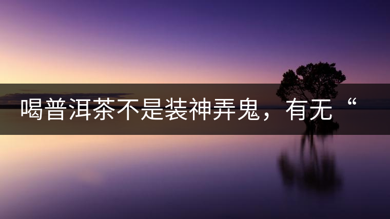 喝普洱茶不是裝神弄鬼，有無“茶氣”不要盲目崇拜