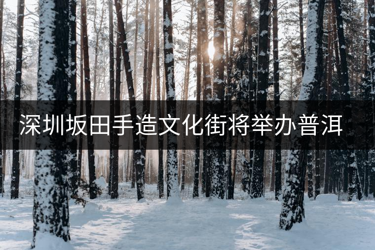 深圳坂田手造文化街將舉辦普洱茶文化節(jié) 深圳坂田手造文化街將舉辦普洱茶文化節(jié)
