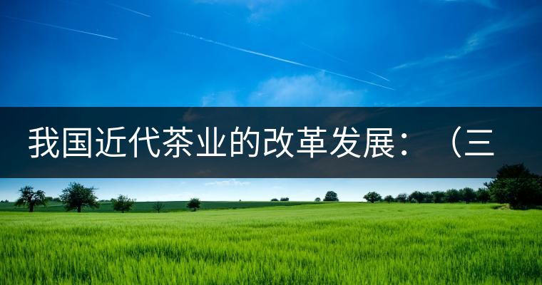 我國(guó)近代茶業(yè)的改革發(fā)展:(三)我國(guó)近代茶業(yè)改革中的 我國(guó)近代茶業(yè)的改革發(fā)展:(三)我國(guó)近代茶業(yè)改革中的
