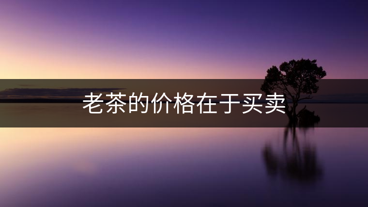 老茶的價(jià)格在于買賣 老茶的價(jià)格在于買賣