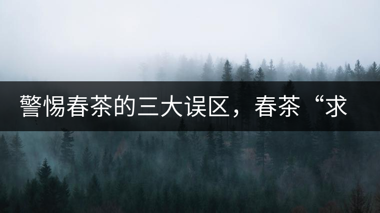 警惕春茶的三大誤區(qū)，春茶“求早”不如“求好”！