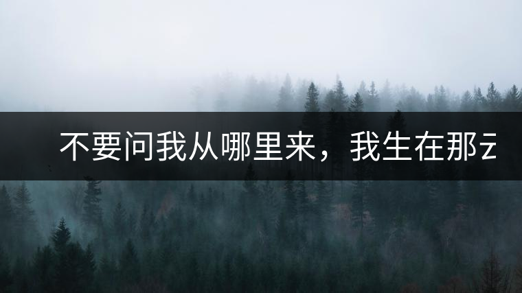 　不要問我從哪里來，我生在那云霧深處。