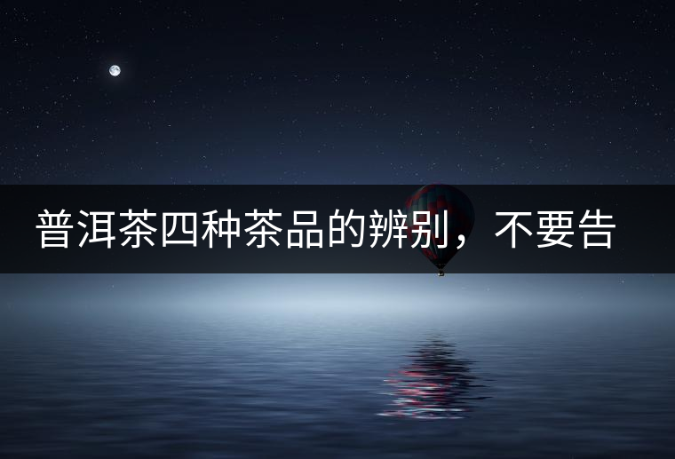 普洱茶四種茶品的辨別，不要告訴我你還不知道