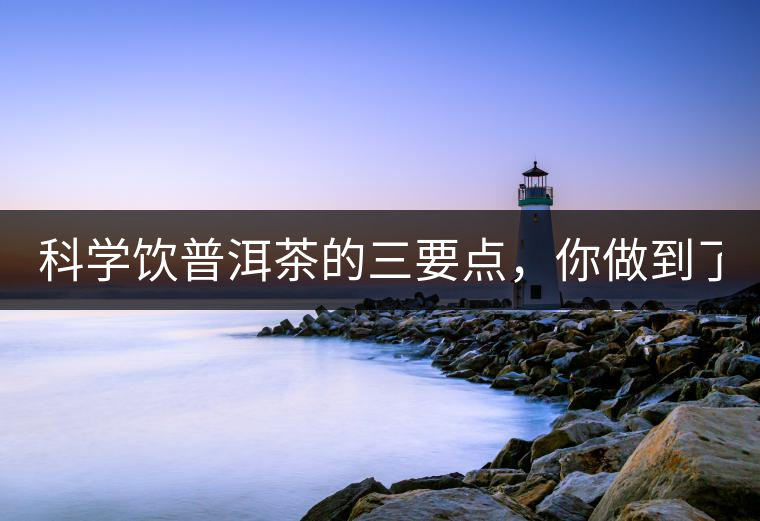 科學(xué)飲普洱茶的三要點，你做到了嗎？