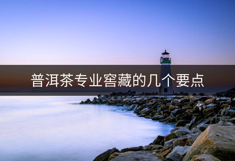 普洱茶專業(yè)窖藏的幾個(gè)要點(diǎn) 普洱茶專業(yè)窖藏的幾個(gè)要點(diǎn)