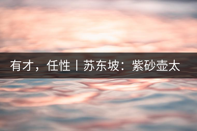 有才，任性丨蘇東坡：紫砂壺太小，不夠喝，那我就自己設(shè)計一款