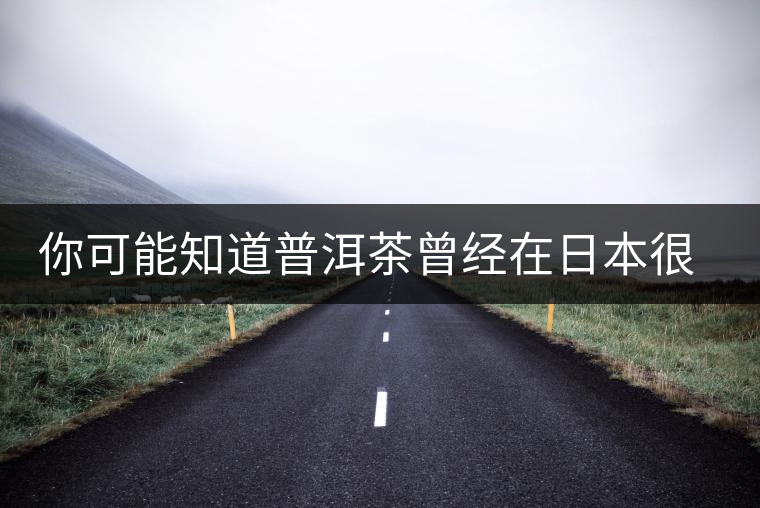 你可能知道普洱茶曾經(jīng)在日本很火，然而你不知道的是……