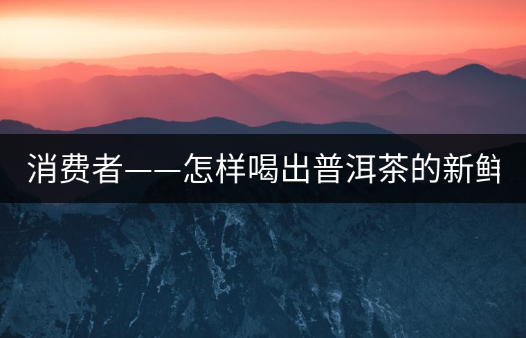 消費(fèi)者——怎樣喝出普洱茶的新鮮？