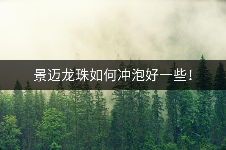 景邁龍珠如何沖泡好一些！