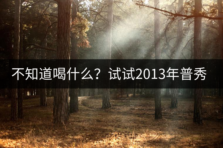 不知道喝什么？試試2013年普秀品味板山吧！