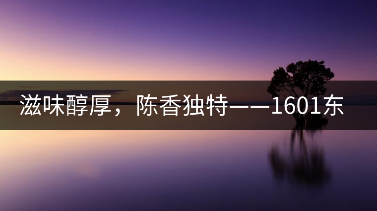 滋味醇厚，陳香獨(dú)特——1601東方美韻品鑒