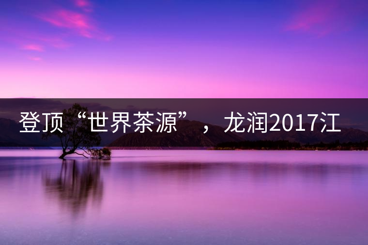 登頂“世界茶源”，龍潤2017江城茶上市啦！