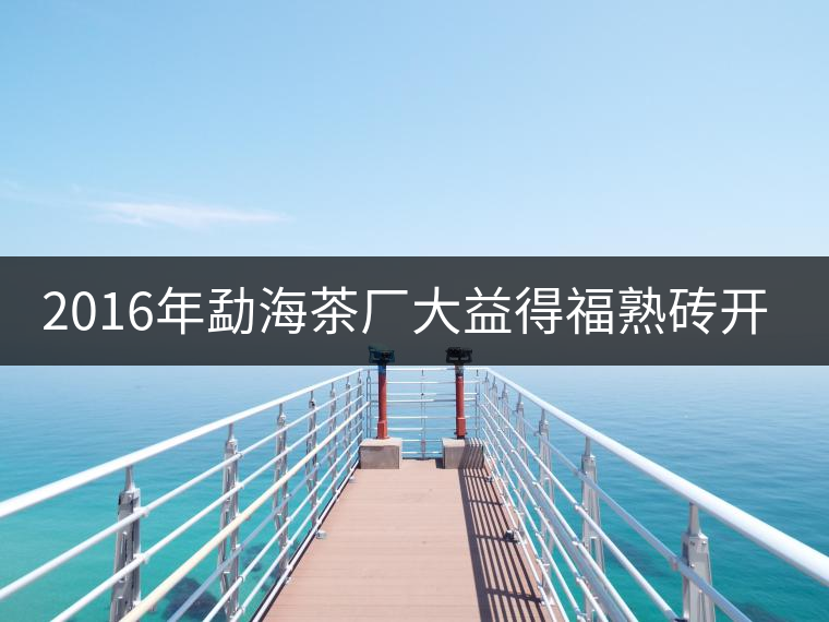 2016年勐海茶廠大益得福熟磚開湯 2016年勐海茶廠大益得福熟磚開湯