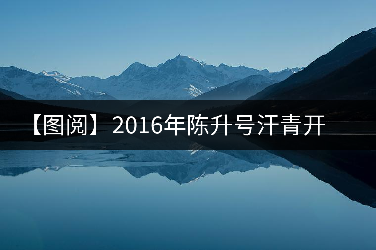 【圖閱】2016年陳升號汗青開湯