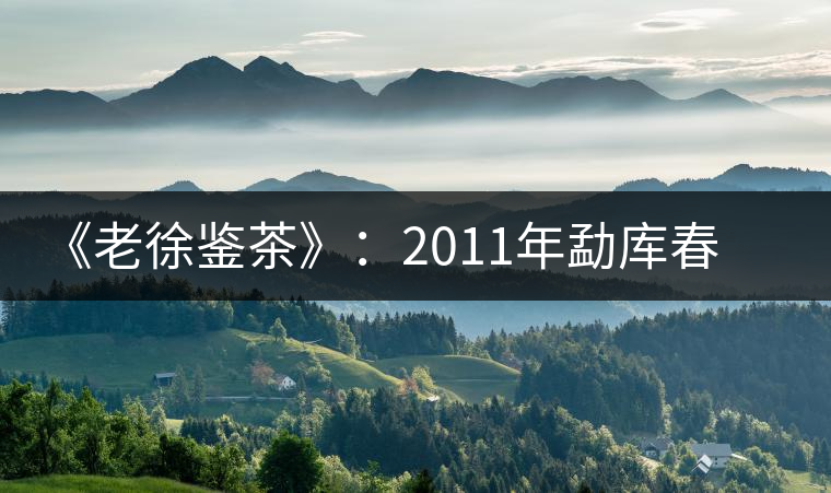 《老徐鑒茶》:2011年勐庫春茶品鑒報告 《老徐鑒茶》:2011年勐庫春茶品鑒報告