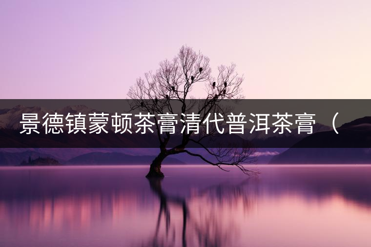 景德鎮(zhèn)蒙頓茶膏清代普洱茶膏（復(fù)刻版）品評