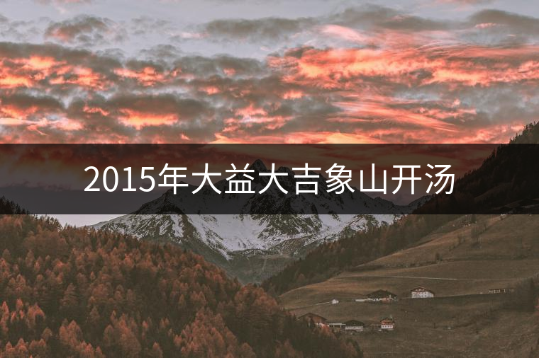 2015年大益大吉象山開湯 2015年大益大吉象山開湯