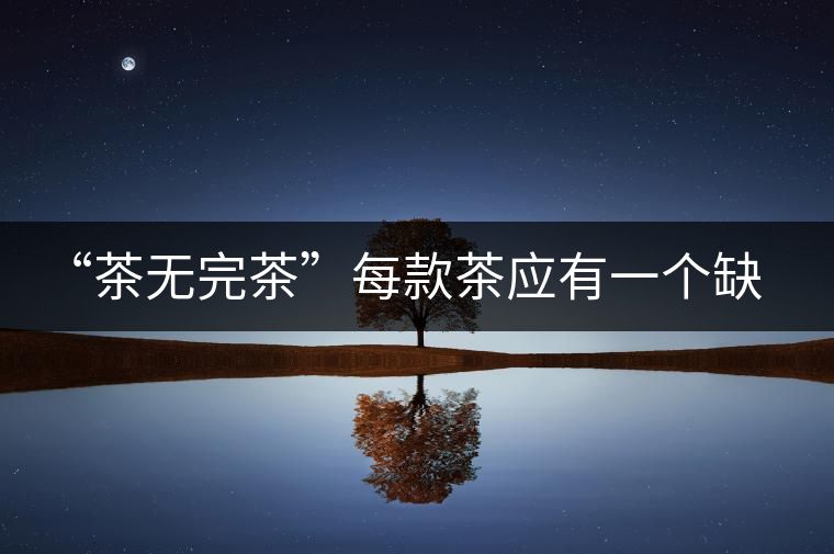 “茶無(wú)完茶”每款茶應(yīng)有一個(gè)缺點(diǎn)！