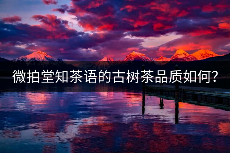 微拍堂知茶語的古樹茶品質(zhì)如何? 微拍堂知茶語的古樹茶品質(zhì)如何?