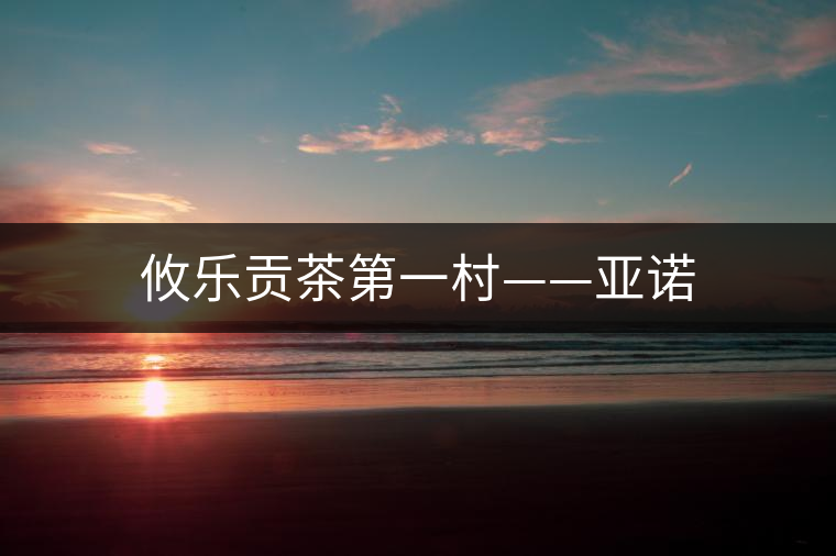 攸樂貢茶第一村——亞諾 攸樂貢茶第一村——亞諾