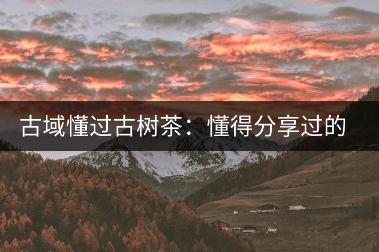 古域懂過古樹茶：懂得分享過的快樂，方為懂過